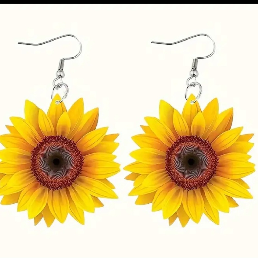 FREE SUNFLOWER Yellow Dangle Earrings with 3 item bundle purchase